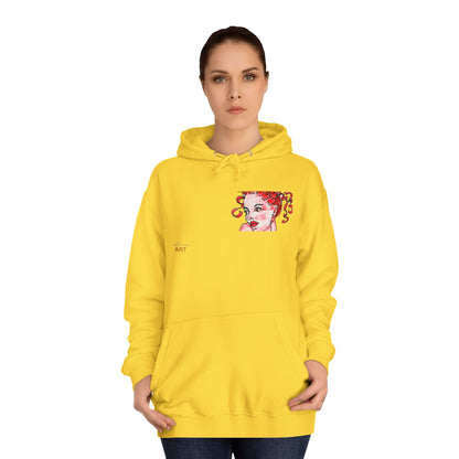 Unisex College Hoodie -  Motiv: Front Mila H 10,5 cm (Ausschnitt) & Rückseite Mila H 49 cm