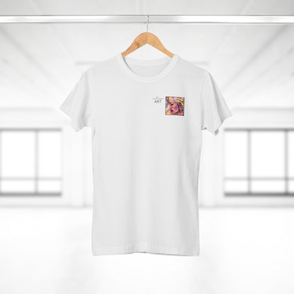Single Jersey Women's T-shirt - hell - Motiv: Lilli, Ausschnitt, H 6,5 cm