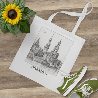 Tote Bag - Motiv: Dresden, Stadtansicht mit Hofkirche, Schloss/Hausmannsturm und Georgentor
