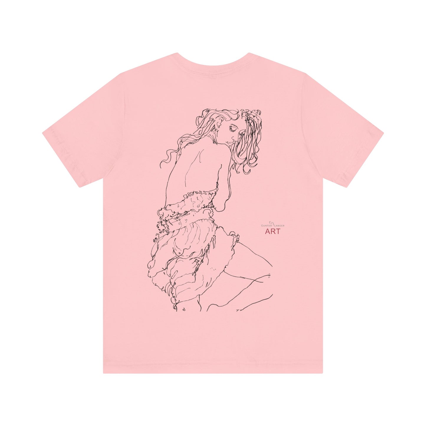Unisex Jersey Short Sleeve Tee - Motiv: Front Logo & Rückseite Giselle H 48,42 cm, N-Label