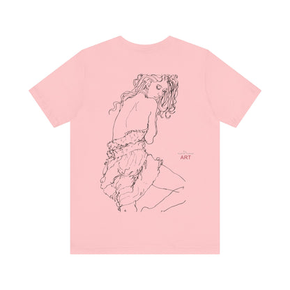 Unisex Jersey Short Sleeve Tee - Motiv: Front Logo & Rückseite Giselle H 48,42 cm, N-Label