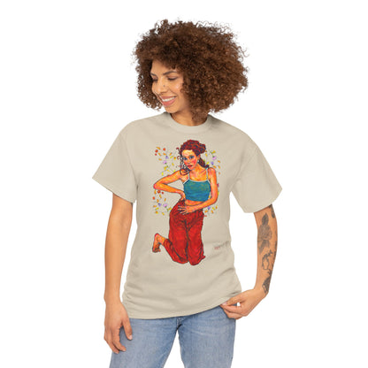 Unisex Heavy Cotton Tee - Motiv: Motiv Lea, Ranken, 49cm, Neck Label