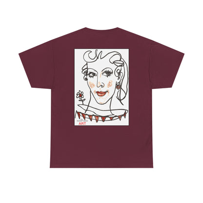 Unisex Heavy Cotton Tee - Motiv: Front Logo & Rückseite Lina, Neck Label