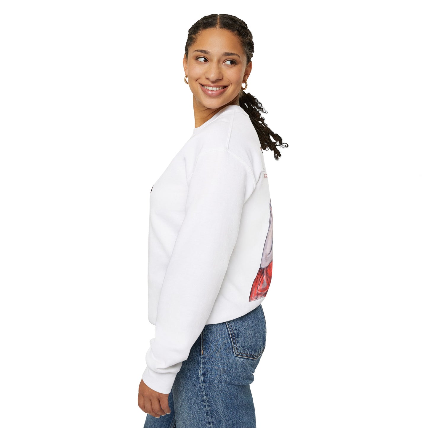 Unisex Heavy Blend™ Crewneck Sweatshirt - Motiv: Front Bei dir (Ausschnitt) & Rückseite Bei dir H 43 cm