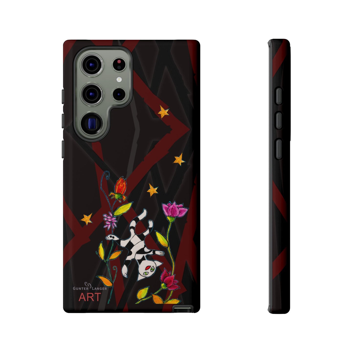 Tough Cases - Motiv: Katze schwebt und Ranken, H 7,73 cm, Mikado3