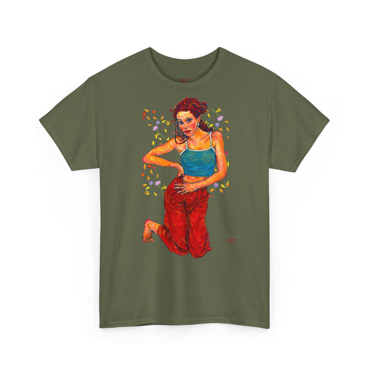 Unisex Heavy Cotton Tee - Motiv: Motiv Lea, Ranken, 49cm, Neck Label