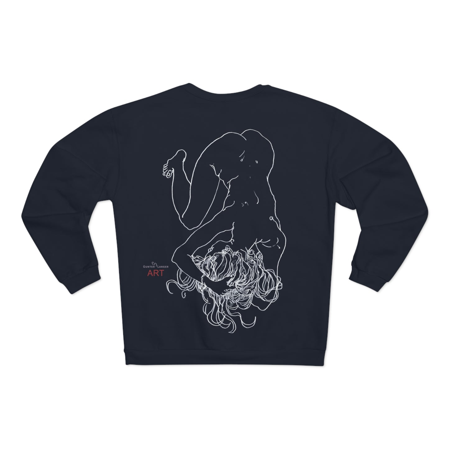 Unisex Crew Neck Sweatshirt (EU) - Motiv: Front Alisha (Ausschnitt H 49 cm) & Rückseite Alisha, H 49 cm (weiß)