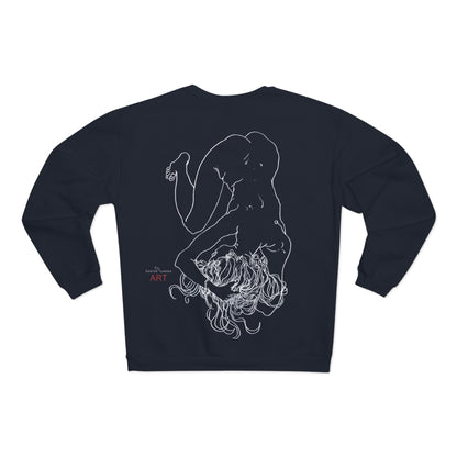 Unisex Crew Neck Sweatshirt (EU) - Motiv: Front Alisha (Ausschnitt H 49 cm) & Rückseite Alisha, H 49 cm (weiß)