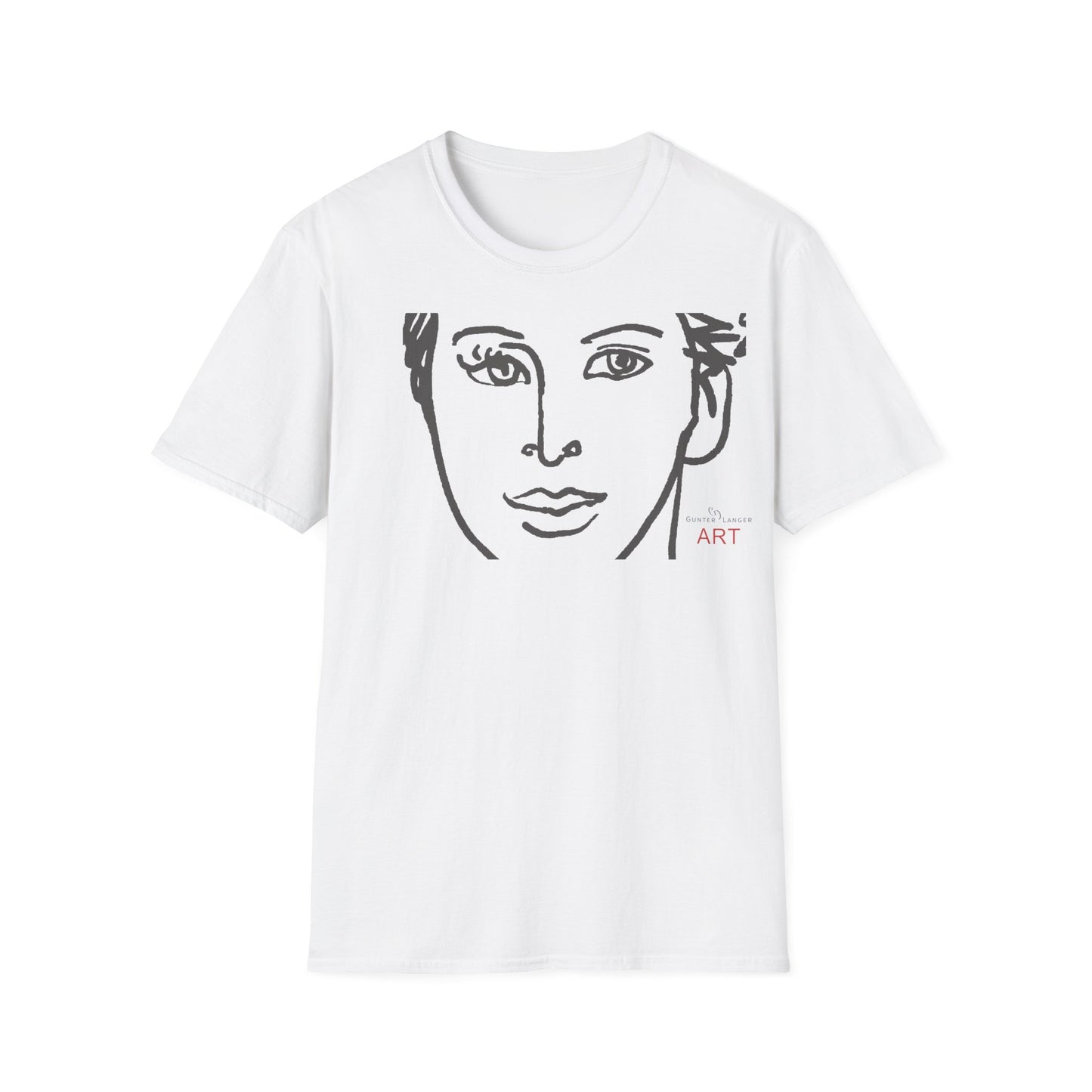 Unisex Softstyle T-Shirt - Motiv: Front Lars, H22,7 cm (Ausschnitt) & Rückseite Lars, H 49 cm (grau)