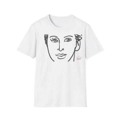 Unisex Softstyle T-Shirt - Motiv: Front Lars, H22,7 cm (Ausschnitt) & Rückseite Lars, H 49 cm (grau)