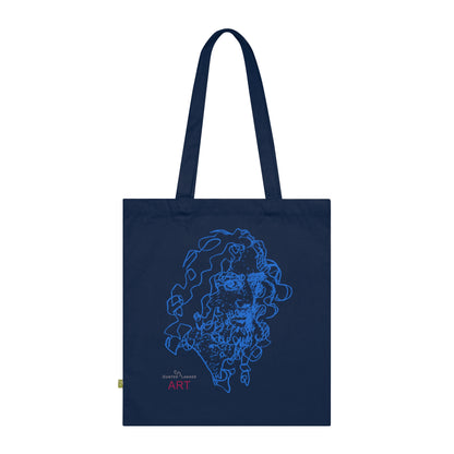 Organic Cotton Tote Bag - Motiv: Montenegro (blau), einseitig bedruckt, H 30 cm