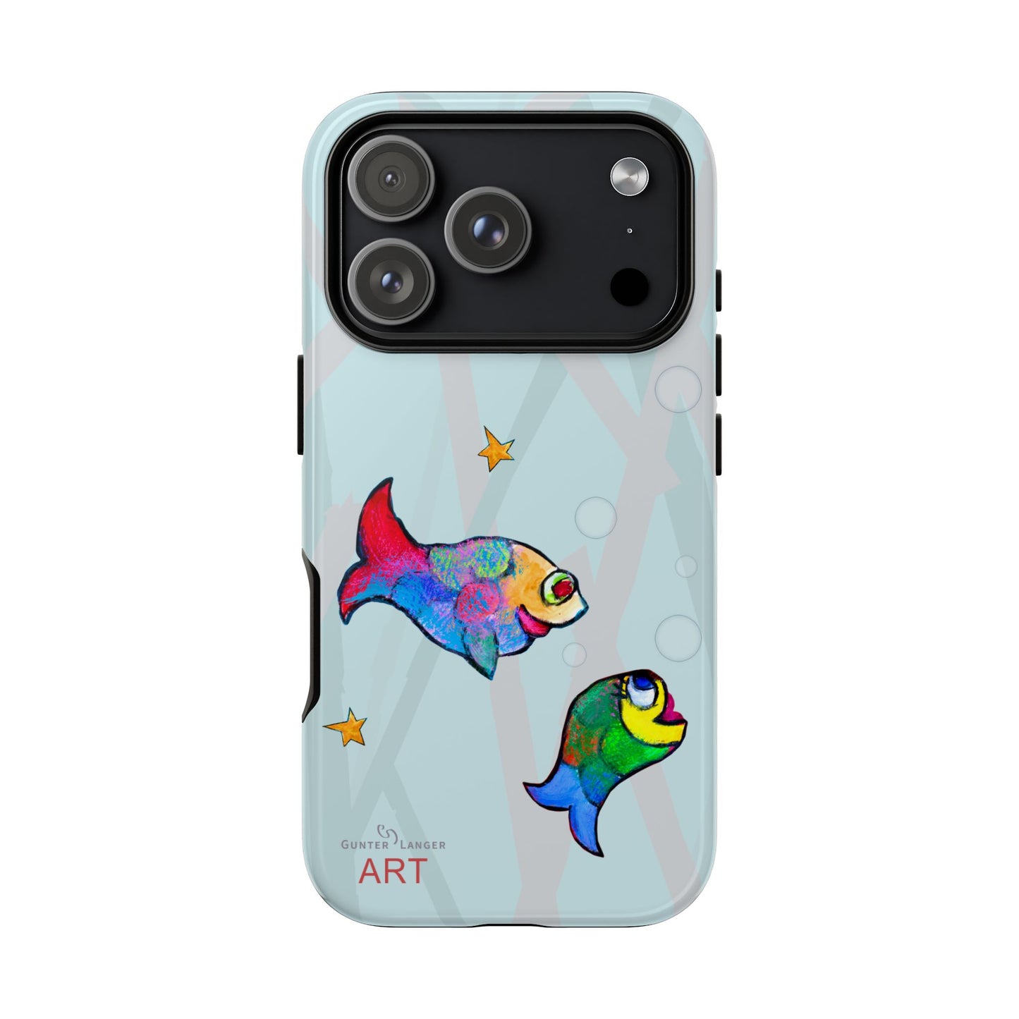 Tough Cases - iPhone - Motiv: "Fische", Mikado blau