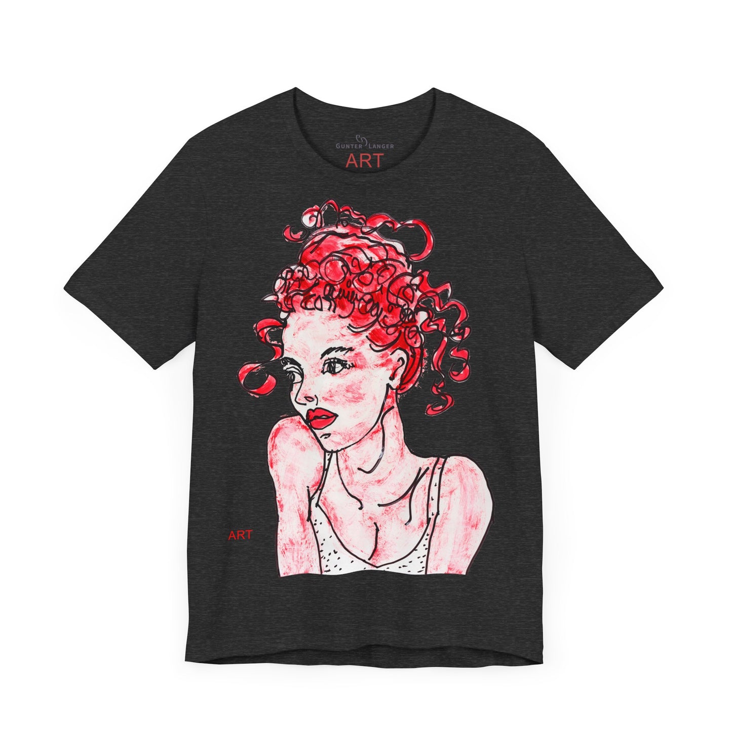 Unisex Jersey Short Sleeve Tee - Motiv: Front Mila, H 49 cm