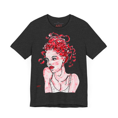 Unisex Jersey Short Sleeve Tee - Motiv: Front Mila, H 49 cm