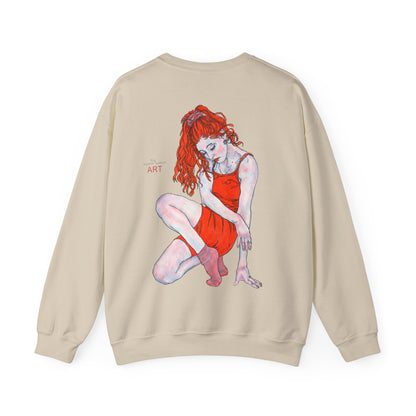 Unisex Heavy Blend™ Crewneck Sweatshirt - Motiv: Front Julia (Ausschnitt, 21,5 cm) & Rückseite Julia, H 43 cm