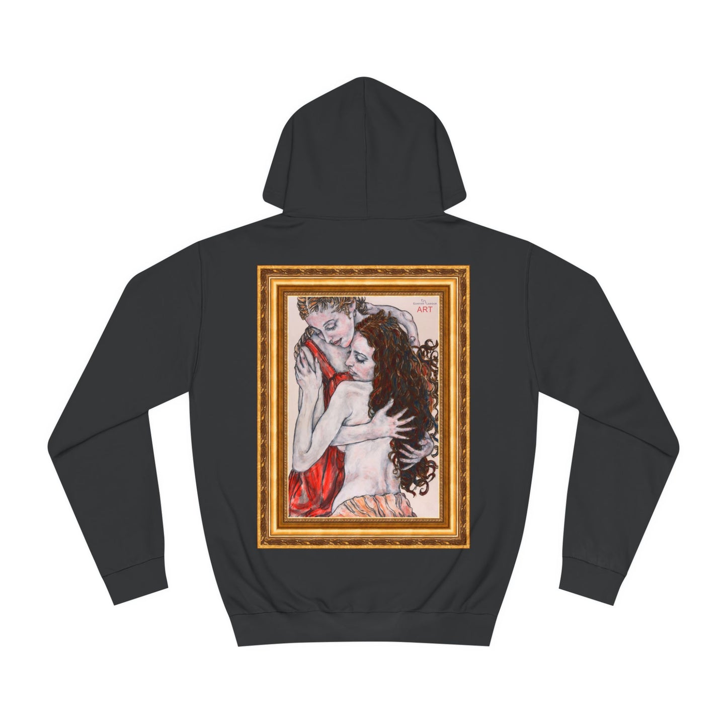Unisex College Hoodie - Motiv: Front Bei dir & Rückseite Bei dir (gerahmt)