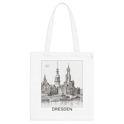 Tote Bag - Motiv: Dresden, Stadtansicht mit Hofkirche, Schloss/Hausmannsturm und Georgentor