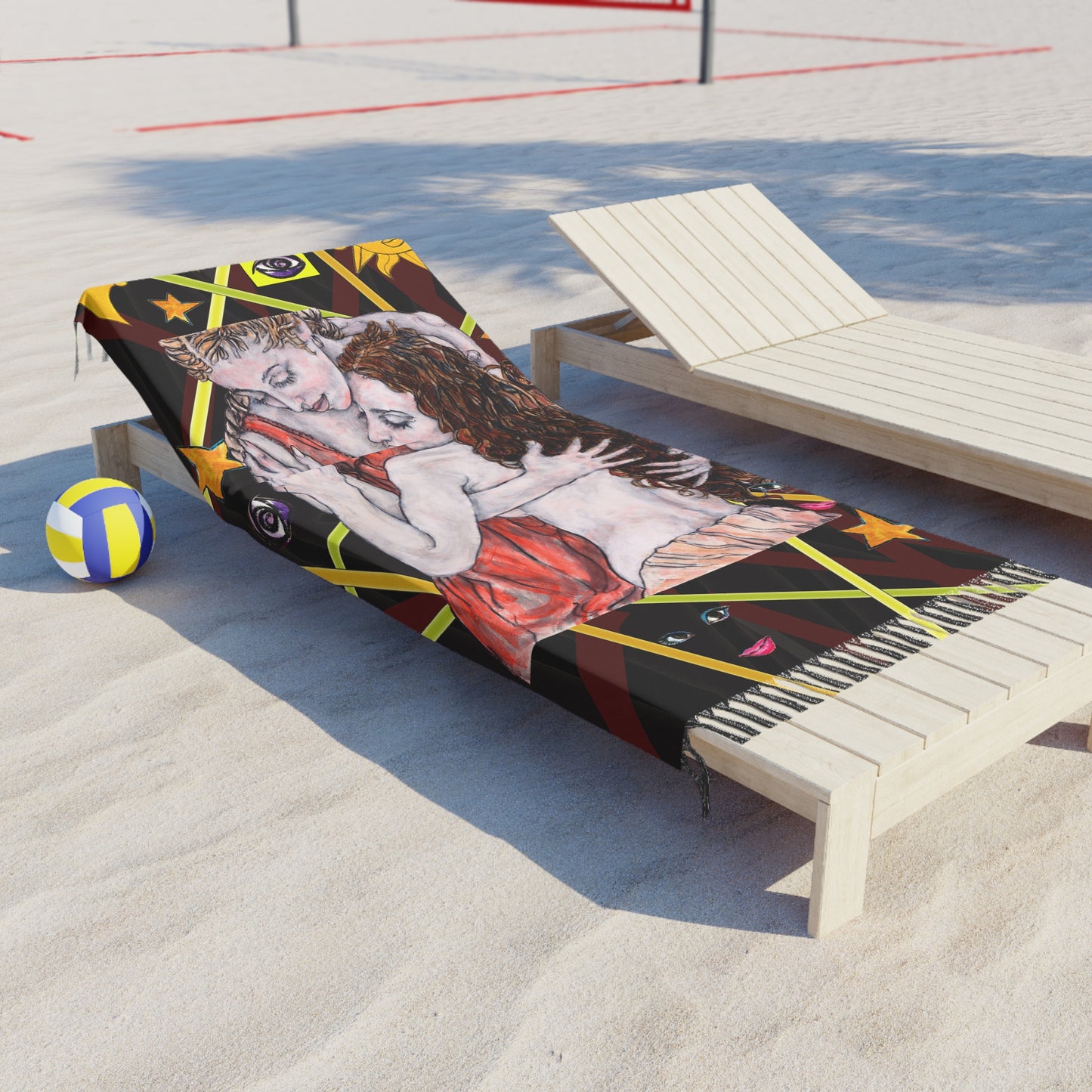 Boho Beach Cloth - Motiv: Bei dir, Tuch: Mikado, 97 x 206 cm