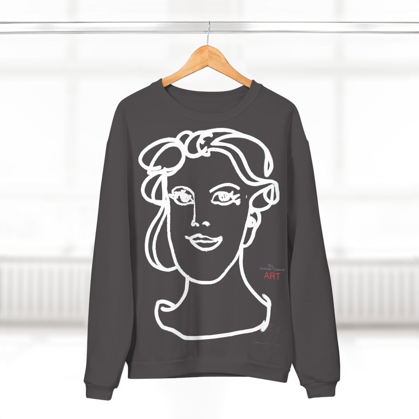 Unisex Crew Neck Sweatshirt (EU) - Motiv: Front Gia & Rückseite Gia (weiß)