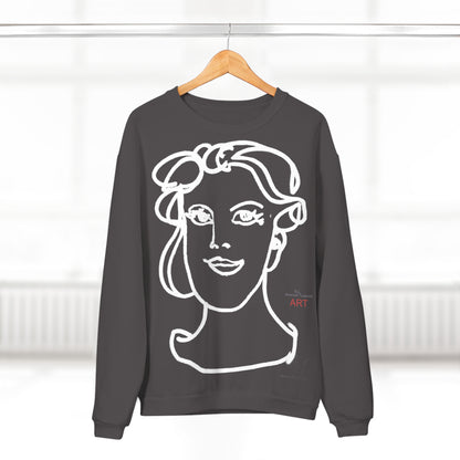 Unisex Crew Neck Sweatshirt (EU) - Motiv: Front Gia & Rückseite Gia (weiß)