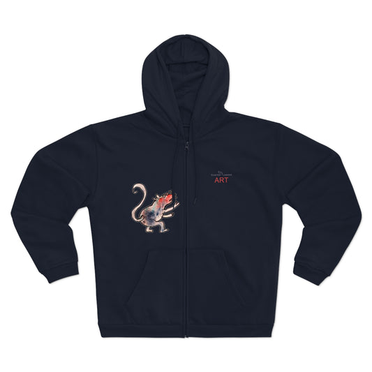Unisex Hooded Zip Sweatshirt - Cartoon - Motiv: Front Ratte