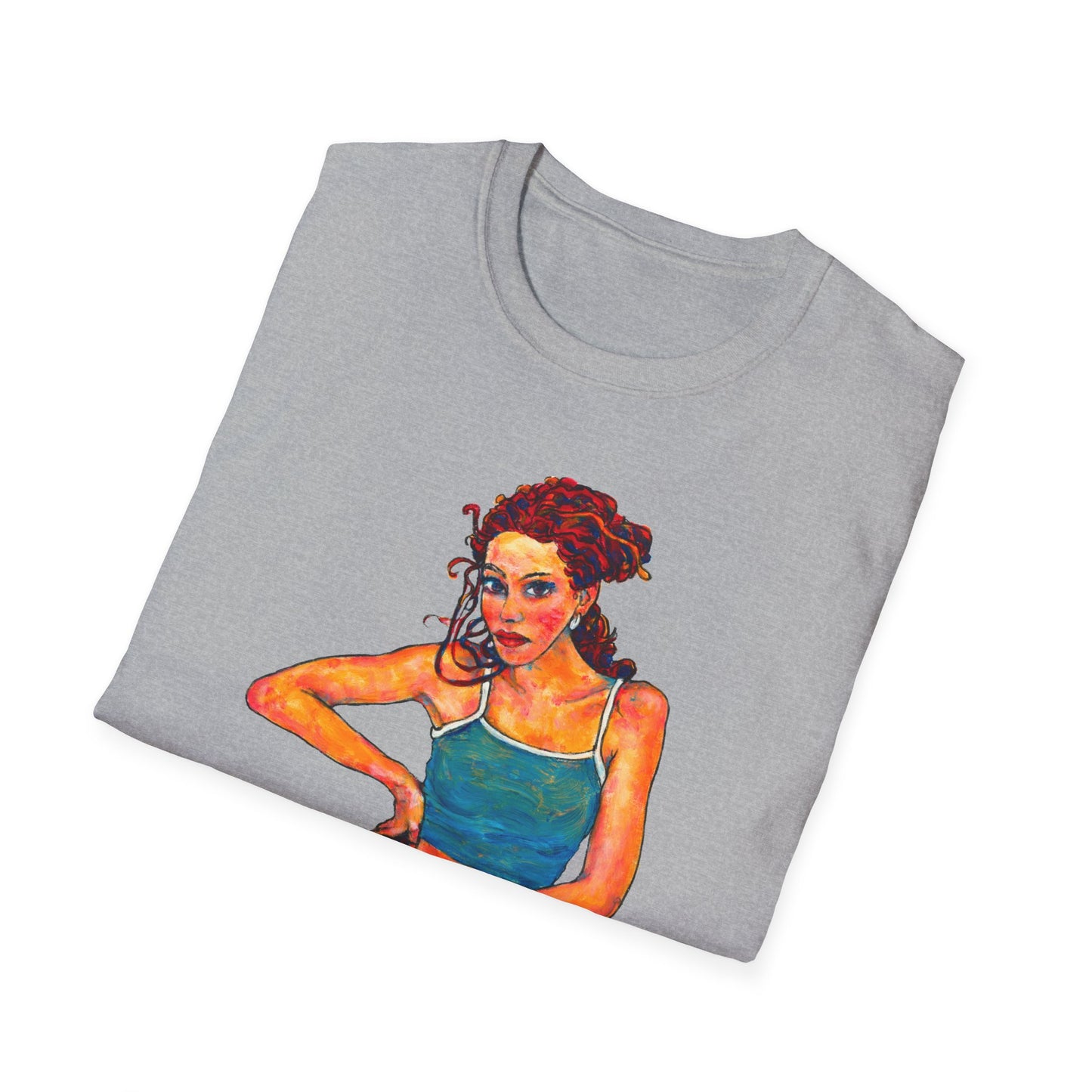 Unisex Softstyle T-Shirt - Motiv: Front Lea, H 45,2 cm