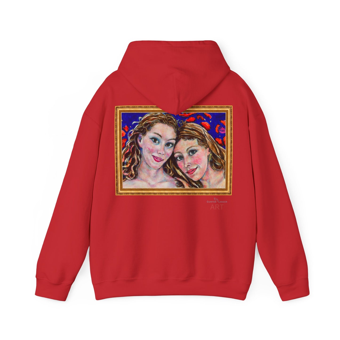 Unisex Heavy Blend™ Hooded Sweatshirt - Motiv: Frontseite Augen & Rückseite Freundinnen, (gerahmt, H 29 cm)