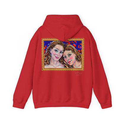 Unisex Heavy Blend™ Hooded Sweatshirt - Motiv: Frontseite Augen & Rückseite Freundinnen, (gerahmt, H 29 cm)