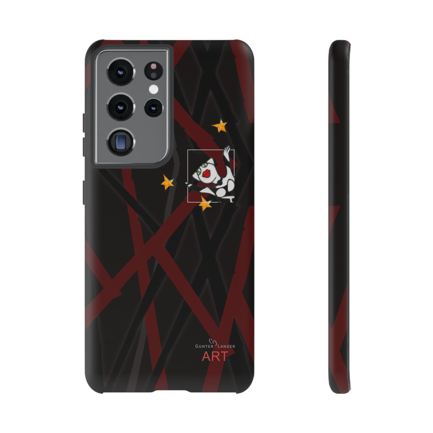 Tough Cases - Google Pixel - Samsung Galaxy - Motiv:  "Miau" klein H 8 cm, Sternenhimmel, Mikado3