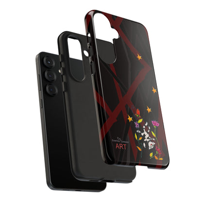 Tough Cases - Google Pixel - Samsung Galaxy - Motiv: Katze schwebt und Ranken, H 5,26 cm, Mikado3