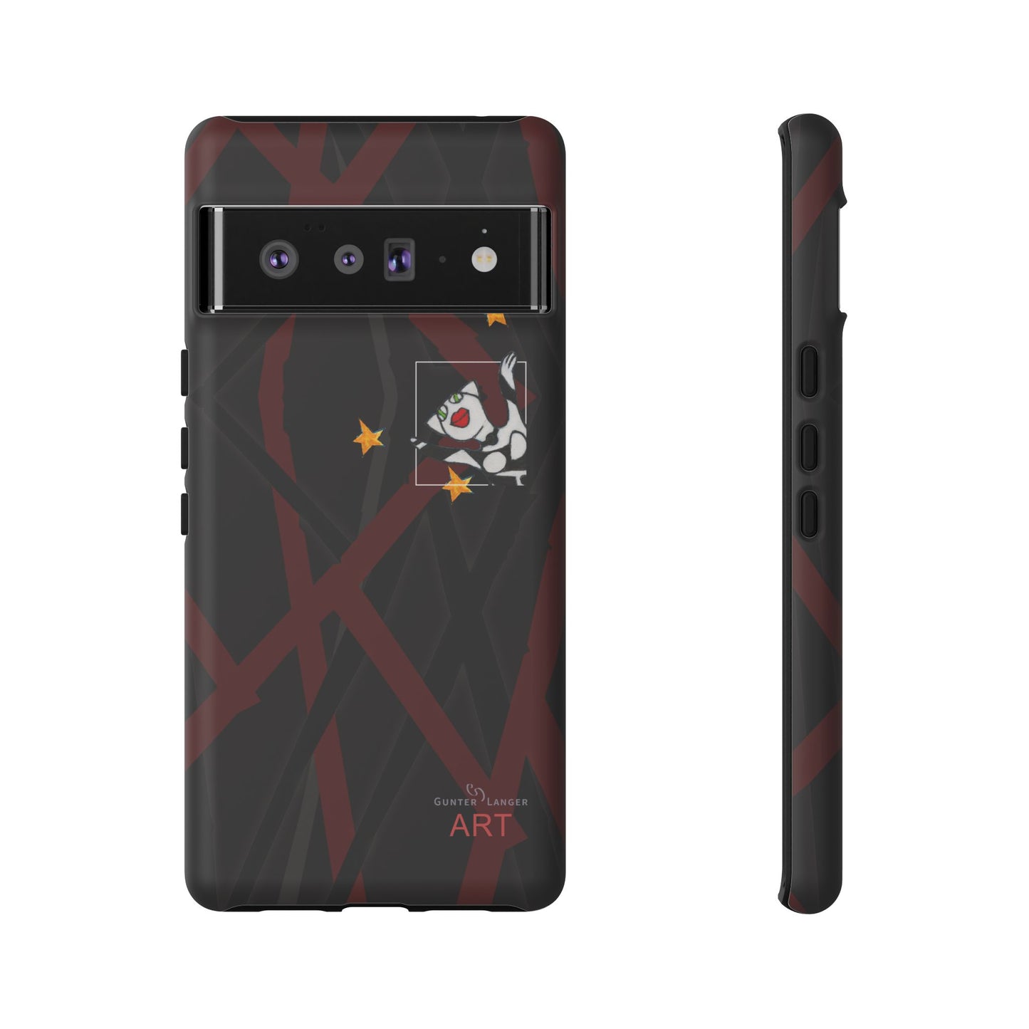Tough Cases - Google Pixel - Samsung Galaxy - Motiv:  "Miau" klein H 8 cm, Sternenhimmel, Mikado3