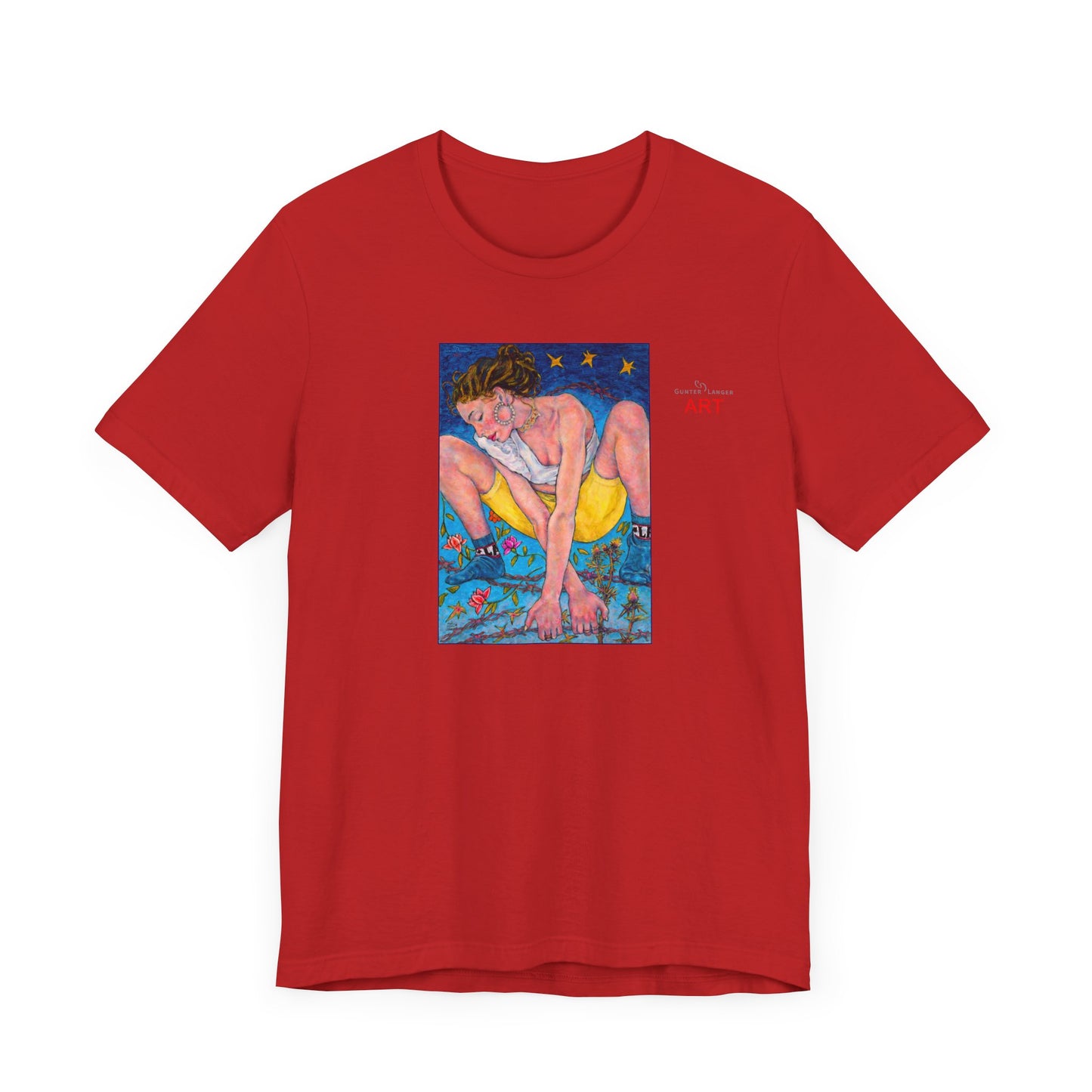 Unisex Jersey Short Sleeve Tee - Motiv: Front Alva, H 26 cm & Rückseite Alva, H 41 cm