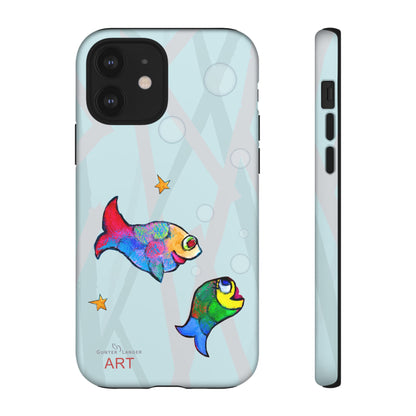 Tough Cases - iPhone - Motiv: "Fische", Mikado blau