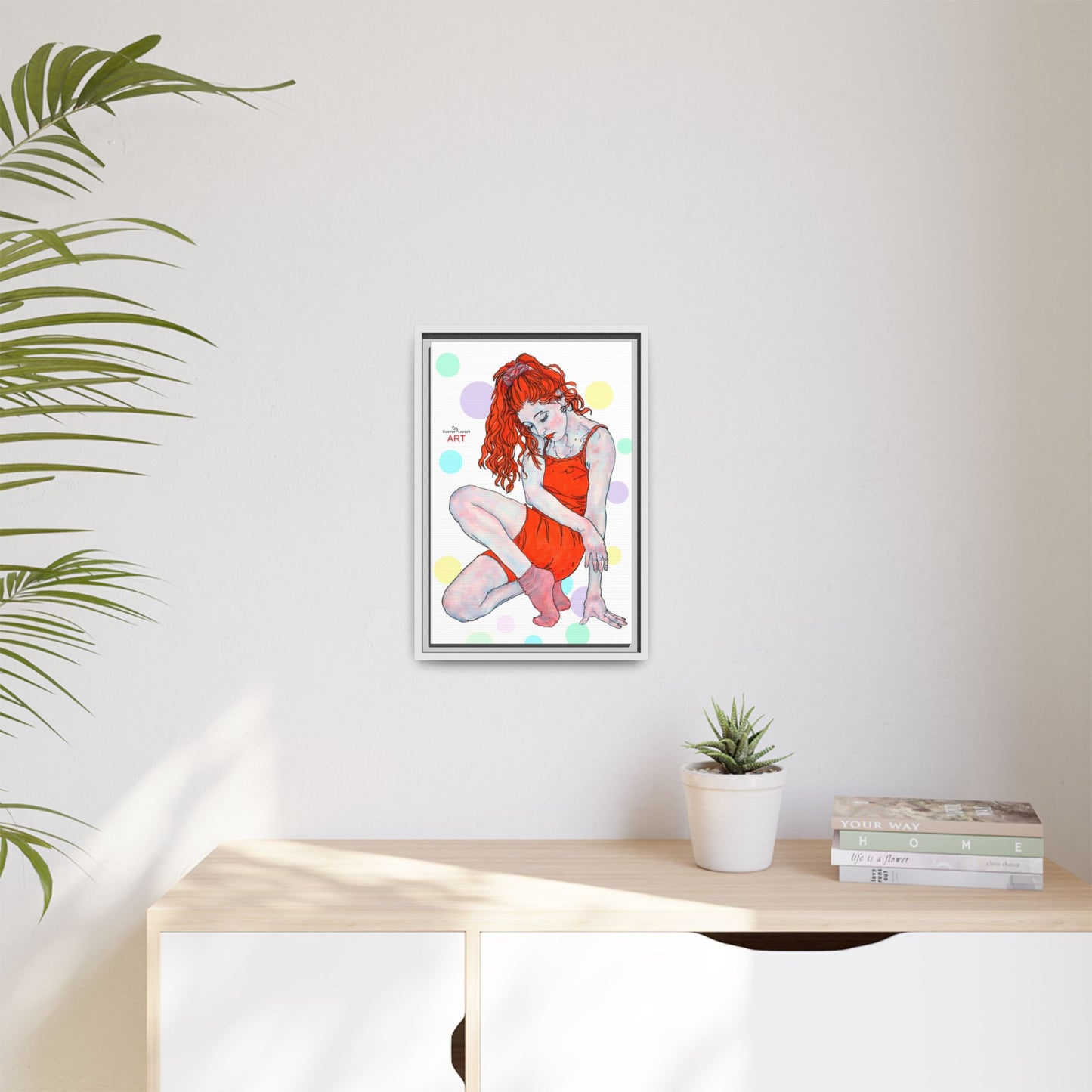 Matte Canvas, Framed (Multi-color) - Motiv:  Julia, Farbkreise, Format klein H 30,5 bis 76,2 cm
