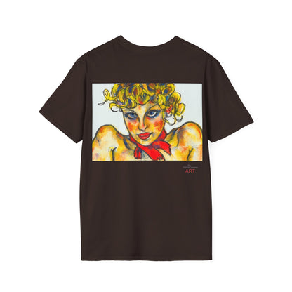 Unisex Softstyle T-Shirt - Motiv: Front Ina (Ausschnitt H 13,5 cm) & Ina, Rückseite (groß H 27 cm)