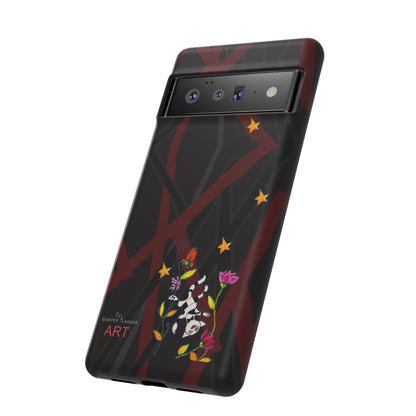 Tough Cases - Google Pixel - Samsung Galaxy - Motiv: Katze schwebt und Ranken, H 5,26 cm, Mikado3