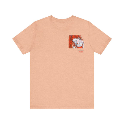 Unisex Jersey Short Sleeve Tee - Motiv: Front Julia (Ausschnitt) & Rückseite Julia, H 49 cm