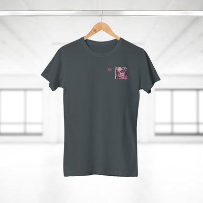 Single Jersey Women's T-shirt- dunkel - Motiv: Stella, Ausschnitt, H 6,3 cm
