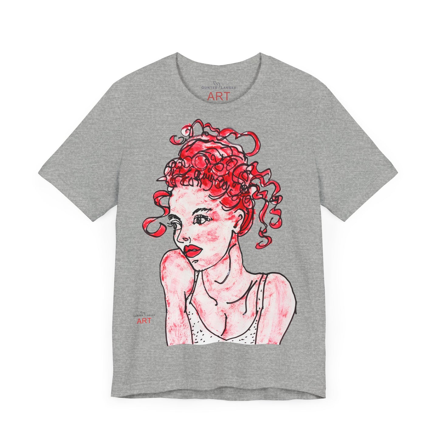 Unisex Jersey Short Sleeve Tee - Motiv: Front Mila, H 49 cm