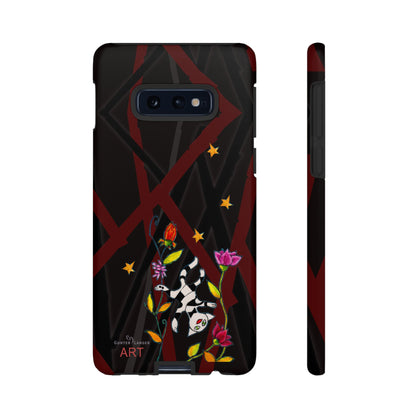 Tough Cases - Google Pixel - Samsung Galaxy - Motiv: Katze schwebt und Ranken, H 7,73 cm, Mikado3