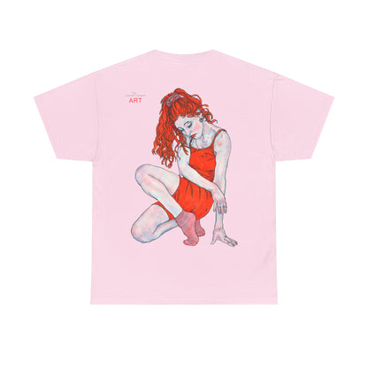 Unisex Heavy Cotton Tee - Motiv:  Front Julia, H25 cm & Rückseite Julia, H 49 cm