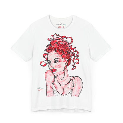 Unisex Jersey Short Sleeve Tee - Motiv: Front Mila, H 49 cm