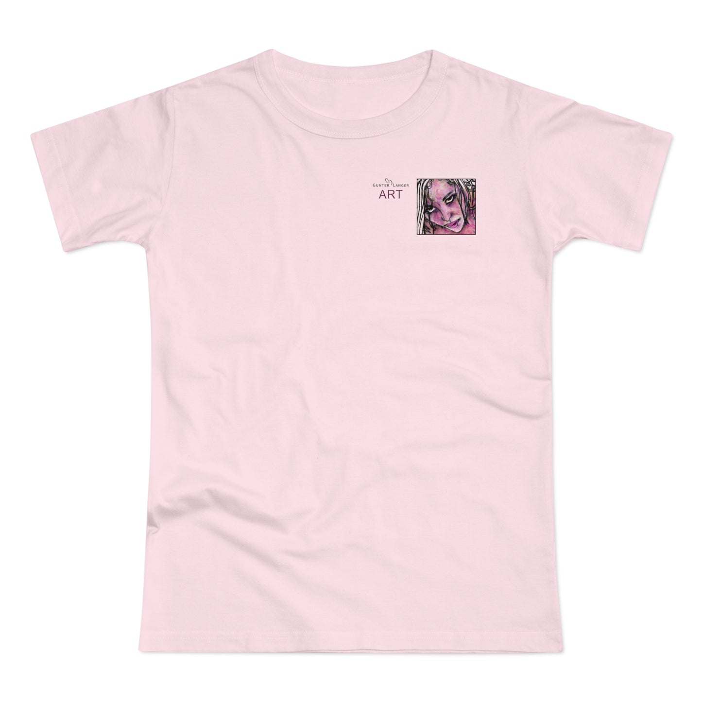 Single Jersey Women's T-shirt - hell - Motiv: Stella, Ausschnitt, H 6,3 cm