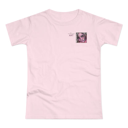 Single Jersey Women's T-shirt - hell - Motiv: Stella, Ausschnitt, H 6,3 cm