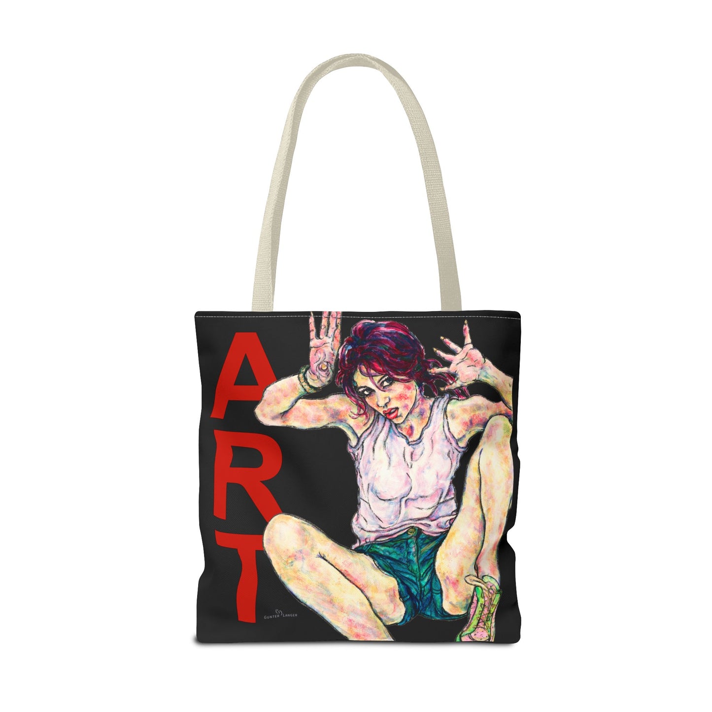 Tote Bag (AOP) - Motiv: Siegesgöttin, Schwarz