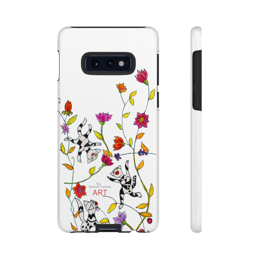 Tough Cases - Google Pixel - Samsung Galaxy - Motiv: Gescheckte Katzen, weiss