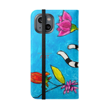 Flip Cases - Motiv: Gescheckte Katze schwebt