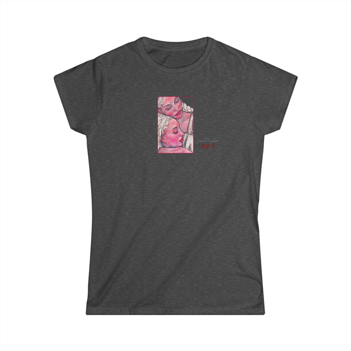 Women's Softstyle Tee - Motiv: Front, Zuflucht, H 14 cm (klein) & Rückseite Zuflucht, H 34,5 cm (groß)