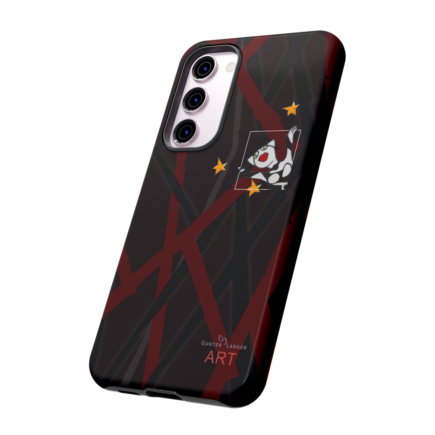 Tough Cases - Google Pixel - Samsung Galaxy - Motiv:  "Miau" klein H 8 cm, Sternenhimmel, Mikado3
