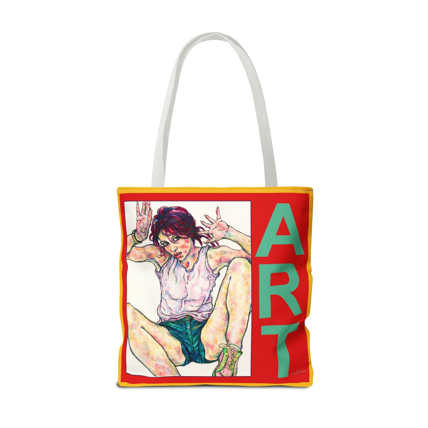 Tote Bag (AOP) - Motiv: Alva & Siegesgöttin, Gelb, Rot